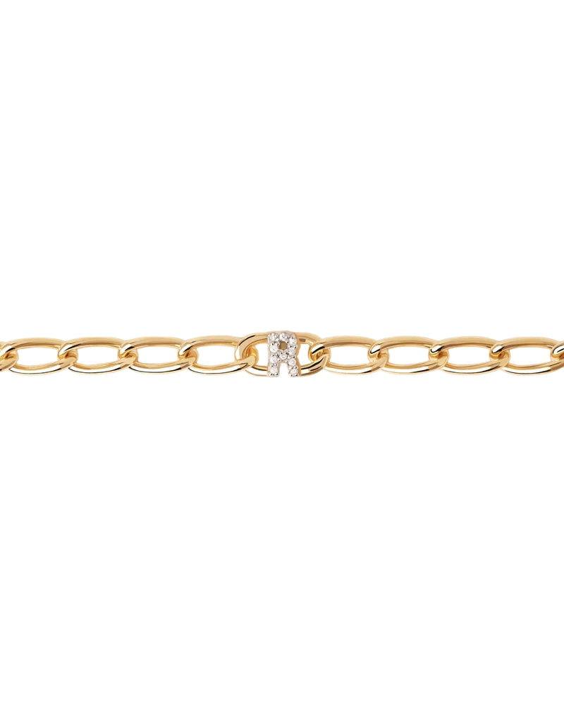 Bracciale Donna PDPaola Argento 925 Catena Iniziale R Zirconi PU01-555-U